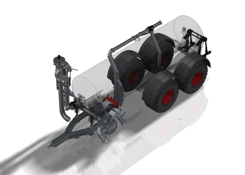 Camion-citerne à pompe avec pompe rotative