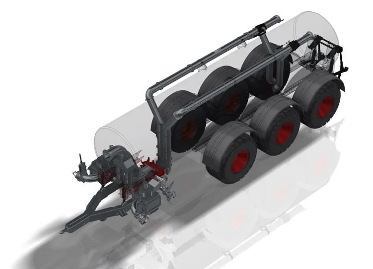 Camion-citerne à pompe avec pompe rotative